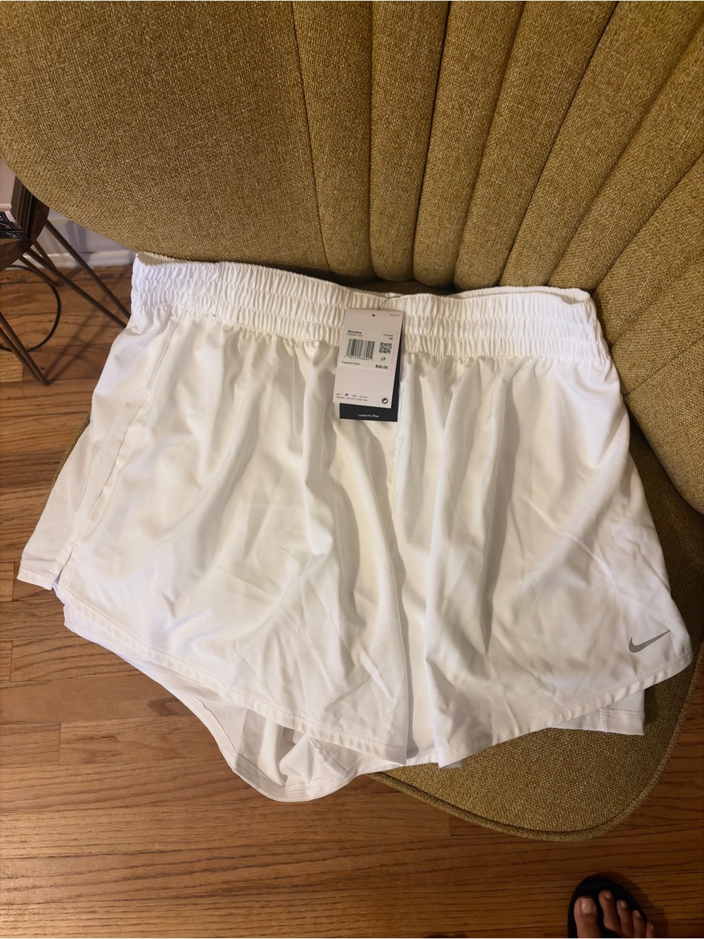 Nike White Women's Training Shorts with Elastic Waist